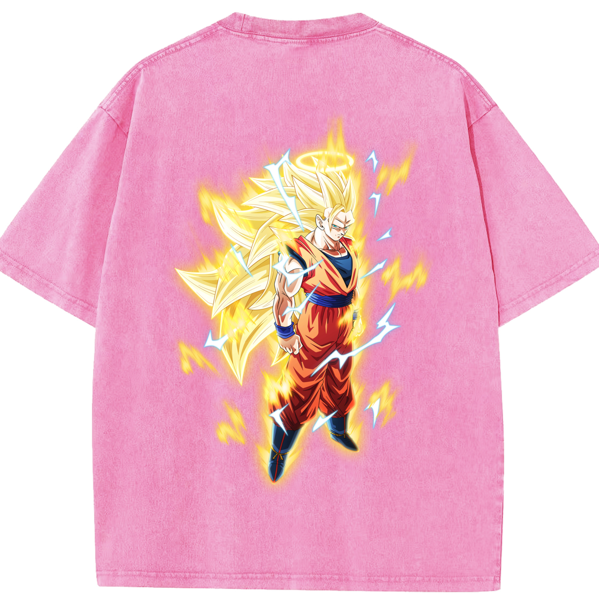 （画像用） ドラゴンボール 孫悟空（そん ごくう）Son Goku カカロット DRAGON BALL Kakarotto 綿100% ヴィンテージ風 半袖Tシャツ（背面プリント）